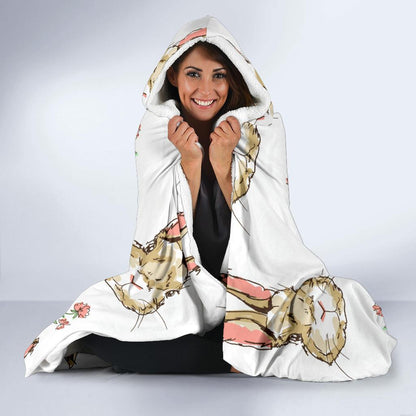 Rabbit Pattern Print Design RB09 Hooded Blanket-JORJUNE.COM