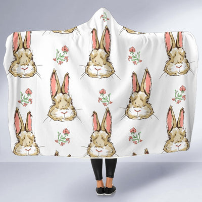 Rabbit Pattern Print Design RB09 Hooded Blanket-JORJUNE.COM