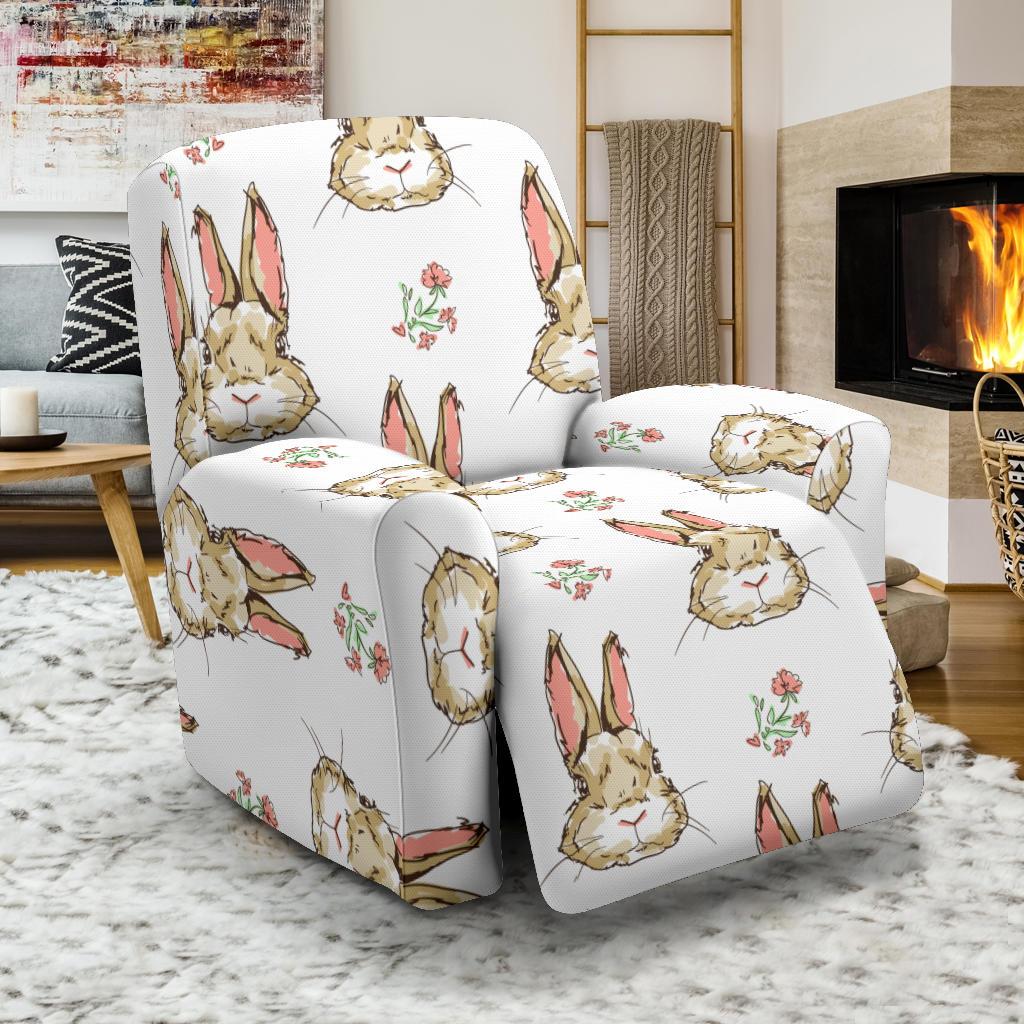 Rabbit Pattern Print Design RB09 Recliner Slipcover-JORJUNE.COM