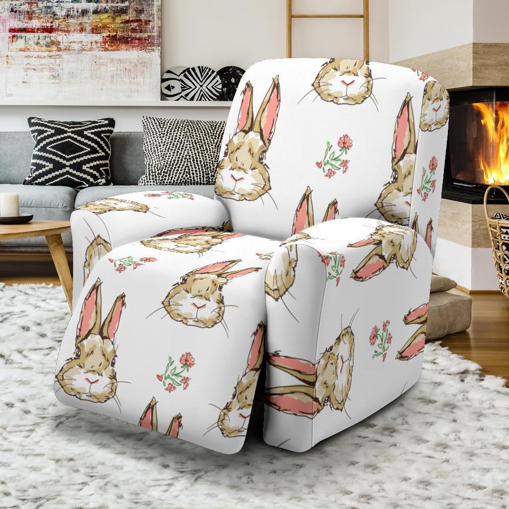 Rabbit Pattern Print Design RB09 Recliner Slipcover-JORJUNE.COM
