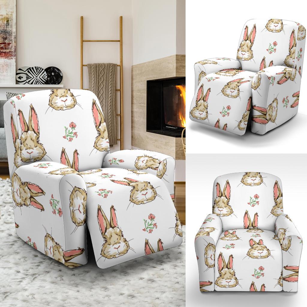 Rabbit Pattern Print Design RB09 Recliner Slipcover-JORJUNE.COM