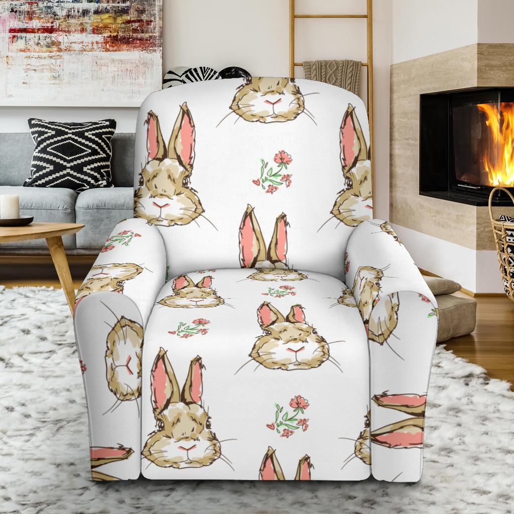 Rabbit Pattern Print Design RB09 Recliner Slipcover-JORJUNE.COM