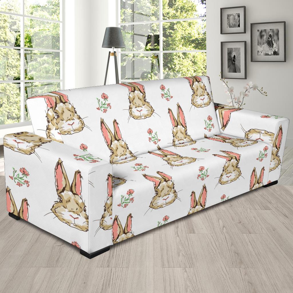 Rabbit Pattern Print Design RB09 Sofa Slipcover-JORJUNE.COM