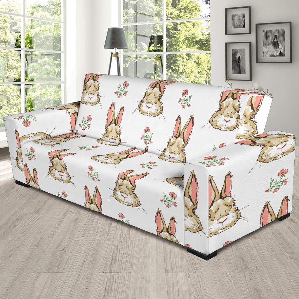 Rabbit Pattern Print Design RB09 Sofa Slipcover-JORJUNE.COM