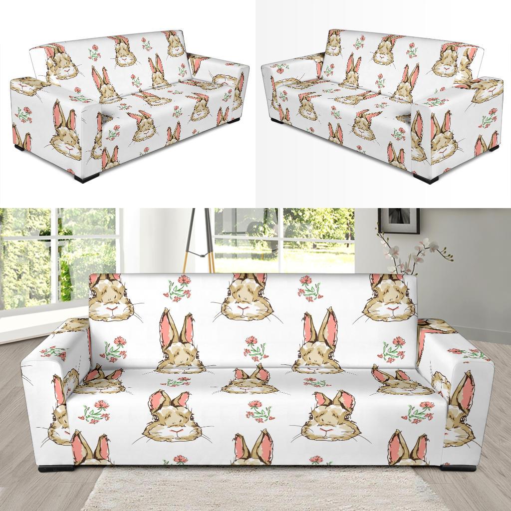 Rabbit Pattern Print Design RB09 Sofa Slipcover-JORJUNE.COM