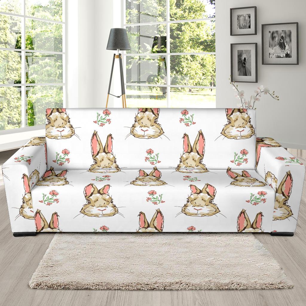 Rabbit Pattern Print Design RB09 Sofa Slipcover-JORJUNE.COM