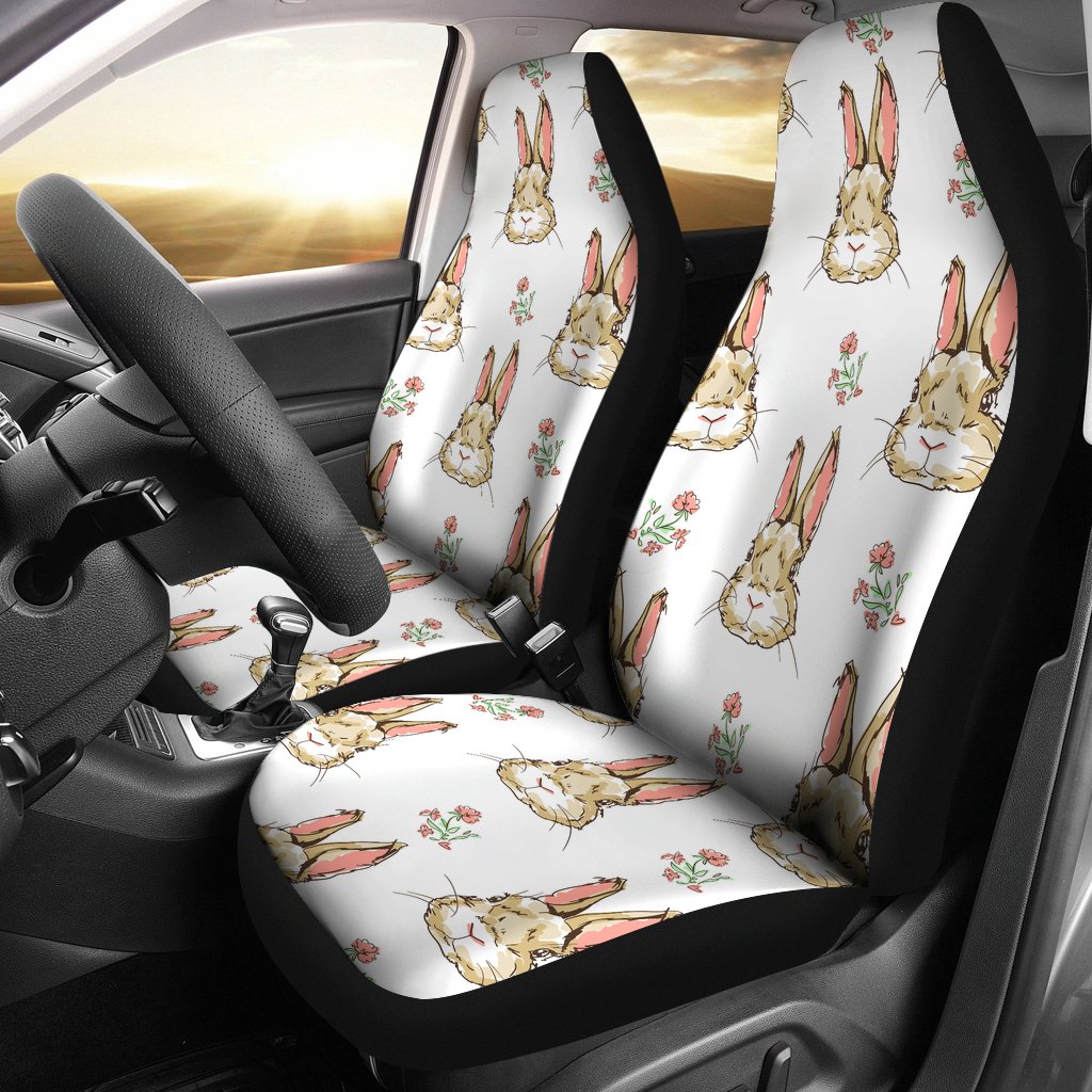 Rabbit Pattern Print Design RB09 Universal Fit Car Seat Covers-JorJune