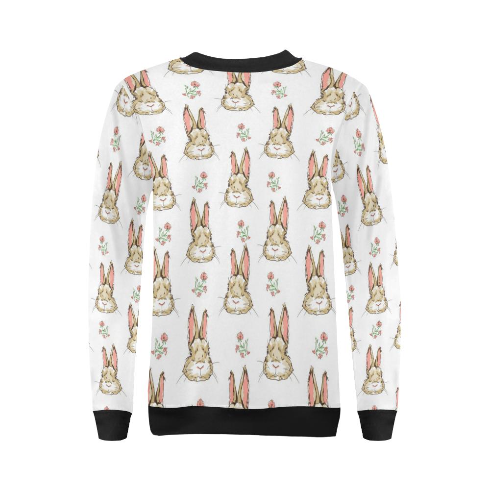 Rabbit Pattern Print Design RB09 Women Long Sleeve Sweatshirt-JorJune
