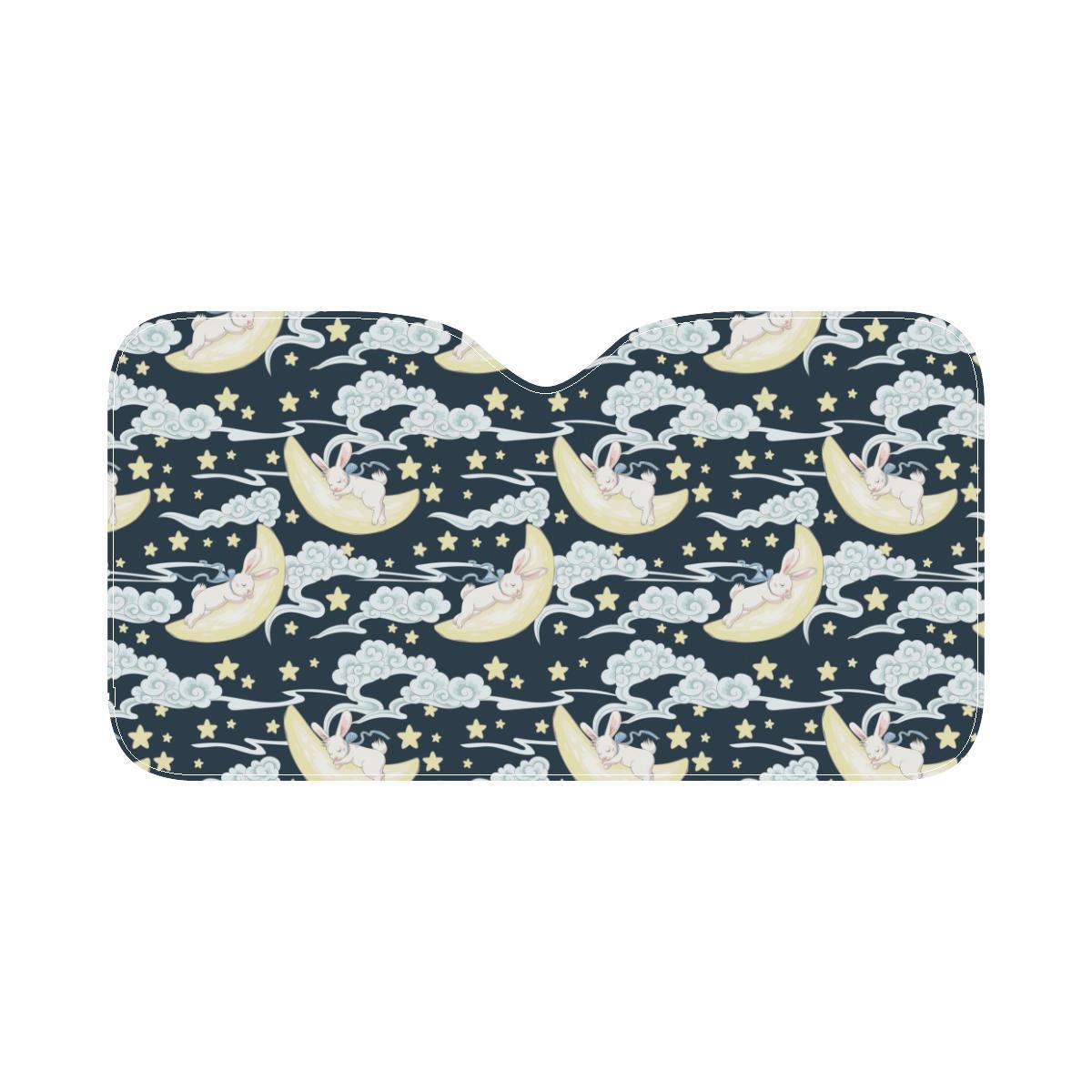 Rabbit Sleeping Pattern Print Design RB08 Car Sun Shade-JorJune