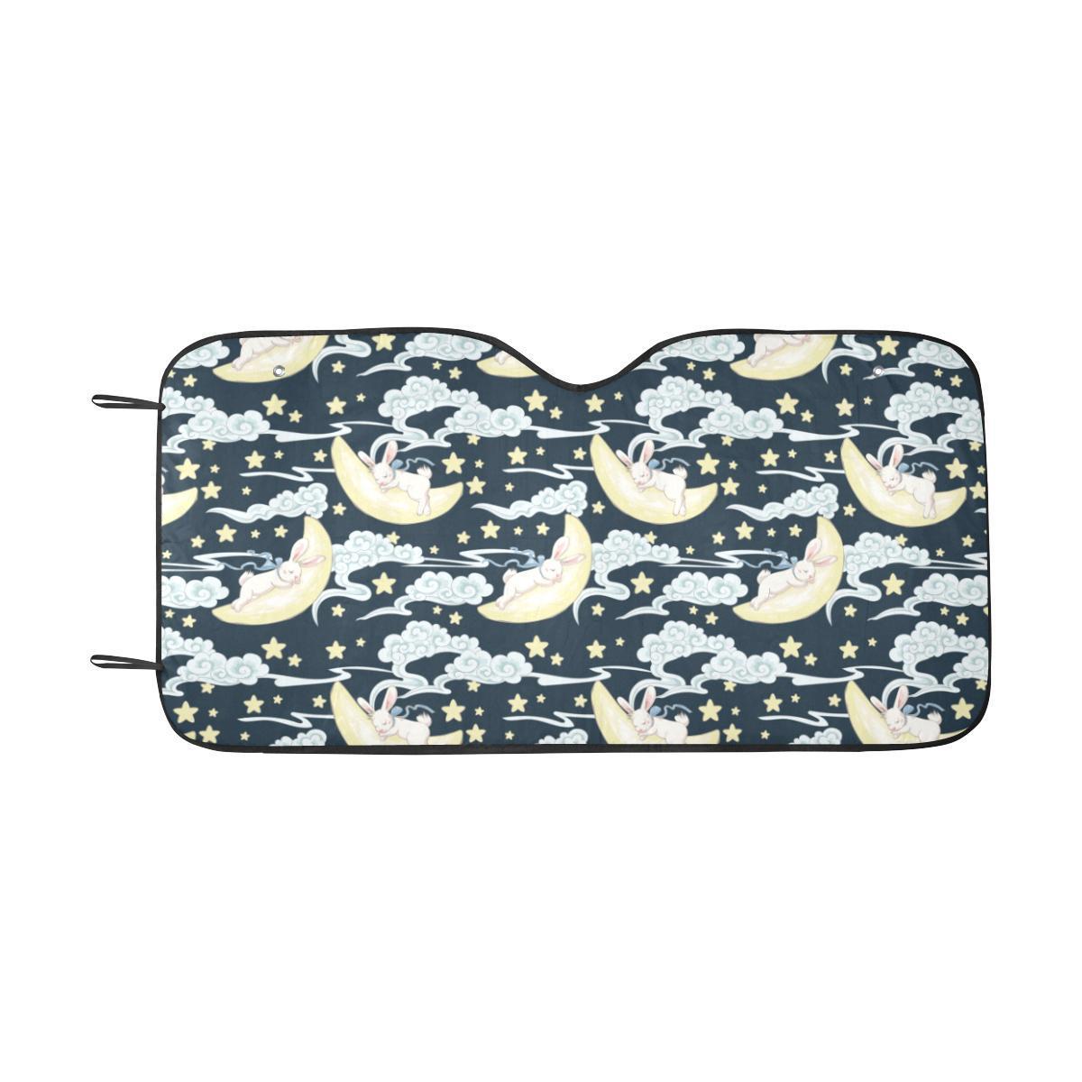 Rabbit Sleeping Pattern Print Design RB08 Car Sun Shade-JorJune