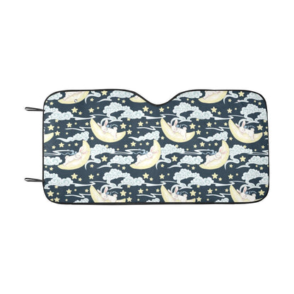 Rabbit Sleeping Pattern Print Design RB08 Car Sun Shade-JorJune