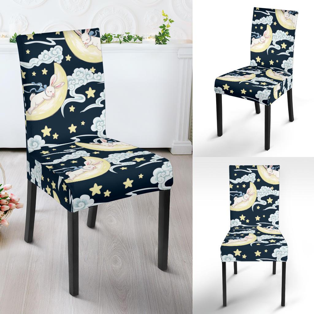Rabbit Sleeping Pattern Print Design RB08 Dining Chair Slipcover-JORJUNE.COM