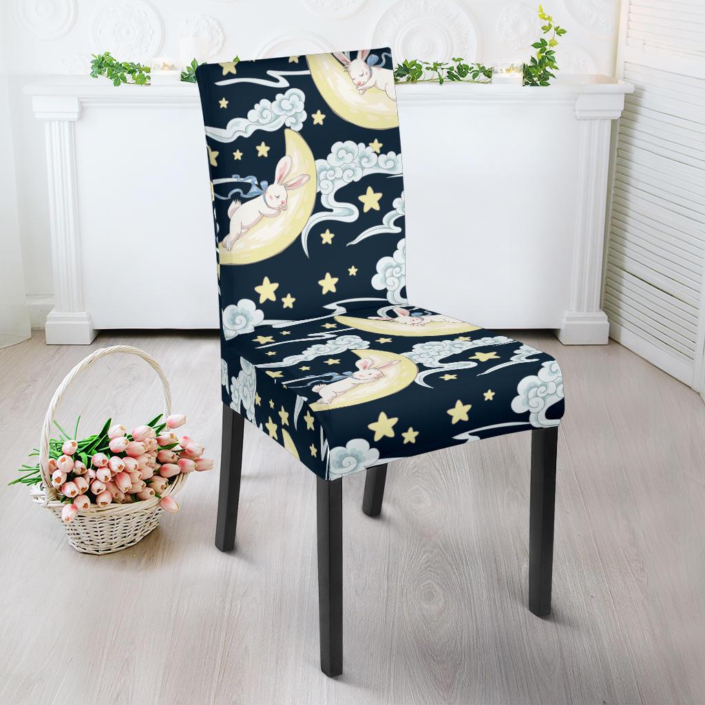 Rabbit Sleeping Pattern Print Design RB08 Dining Chair Slipcover-JORJUNE.COM