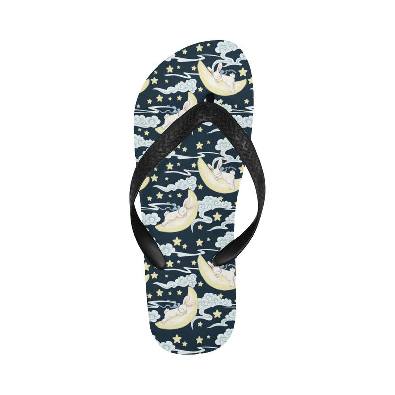 Rabbit Sleeping Pattern Print Design RB08 Flip Flops-JorJune