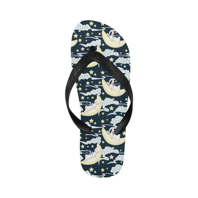 Rabbit Sleeping Pattern Print Design RB08 Flip Flops-JorJune