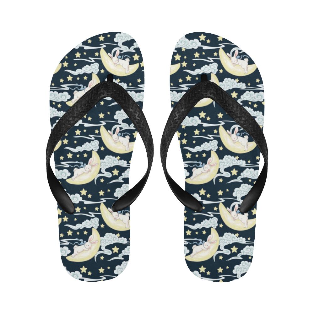 Rabbit Sleeping Pattern Print Design RB08 Flip Flops-JorJune