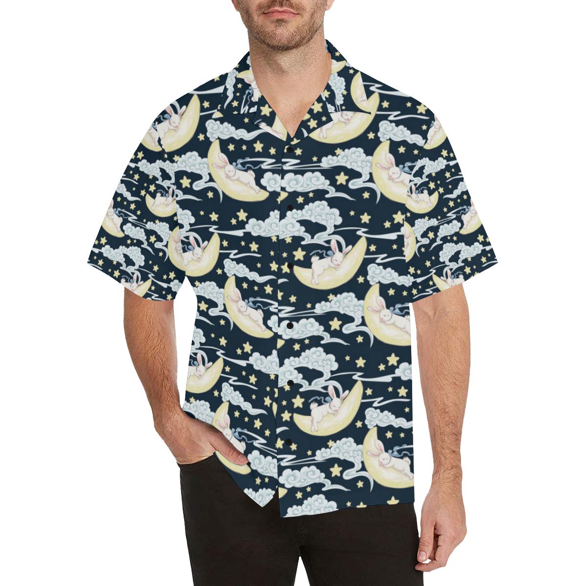 Rabbit Sleeping Pattern Print Design RB08 Men Hawaiian Shirt-JorJune