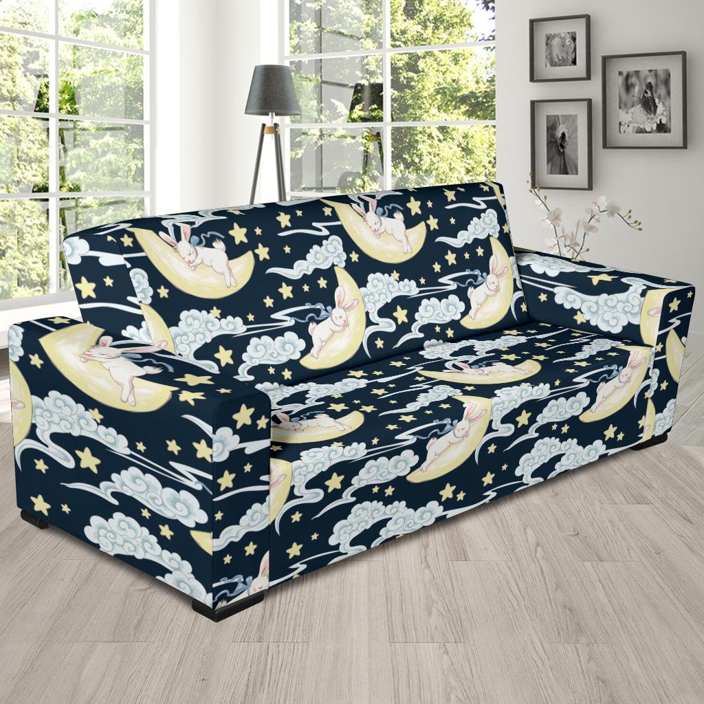 Rabbit Sleeping Pattern Print Design RB08 Sofa Slipcover-JORJUNE.COM