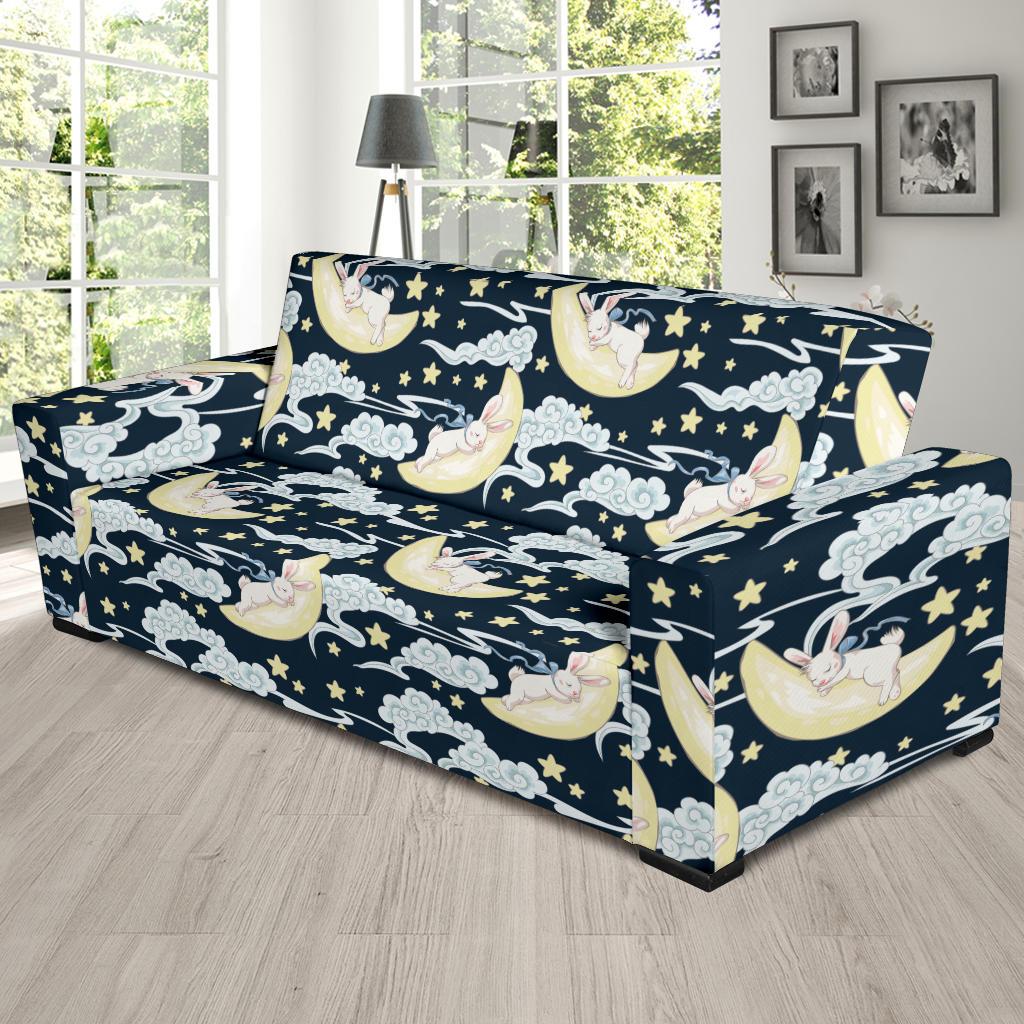 Rabbit Sleeping Pattern Print Design RB08 Sofa Slipcover-JORJUNE.COM