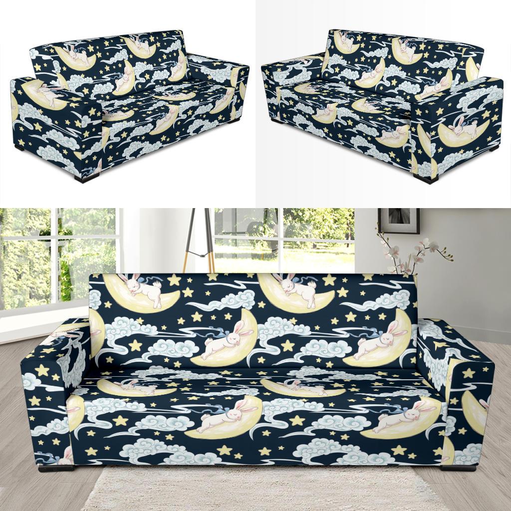 Rabbit Sleeping Pattern Print Design RB08 Sofa Slipcover-JORJUNE.COM