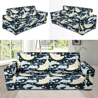 Rabbit Sleeping Pattern Print Design RB08 Sofa Slipcover-JORJUNE.COM