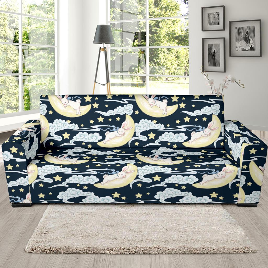 Rabbit Sleeping Pattern Print Design RB08 Sofa Slipcover-JORJUNE.COM