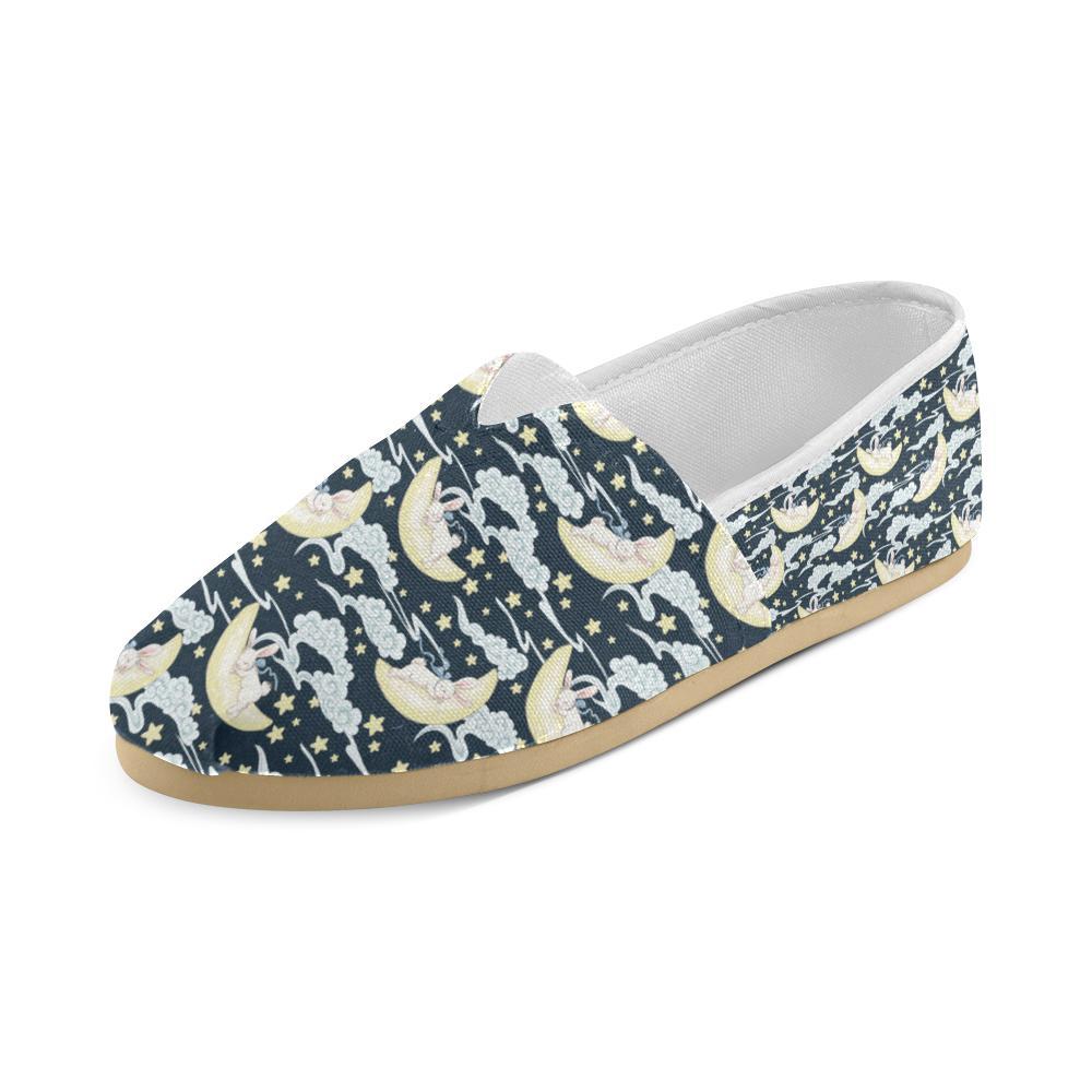 Rabbit Sleeping Pattern Print Design RB08 Women Casual Shoes-JorJune.com