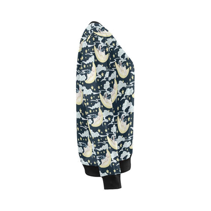 Rabbit Sleeping Pattern Print Design RB08 Women Long Sleeve Sweatshirt-JorJune