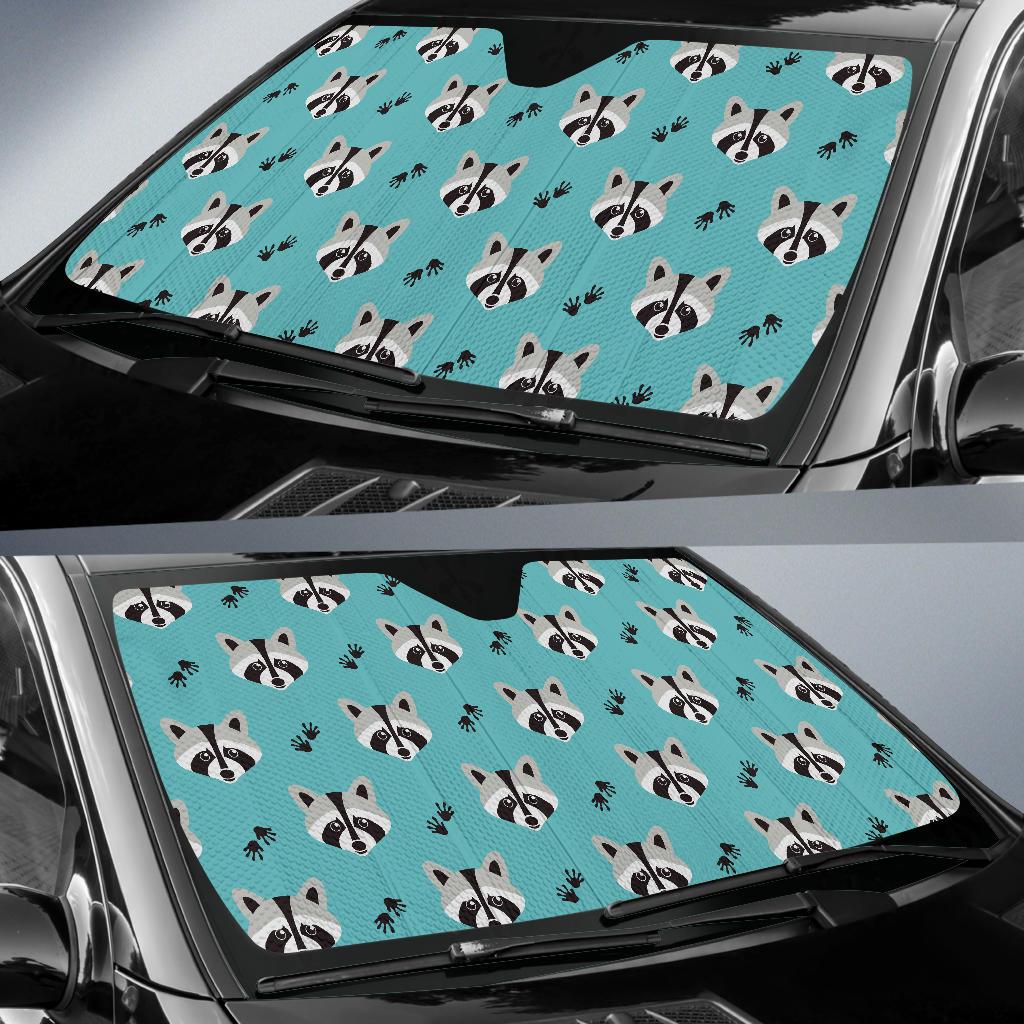 Raccoon Pattern Print Design A01 Car Sun Shades-JORJUNE.COM