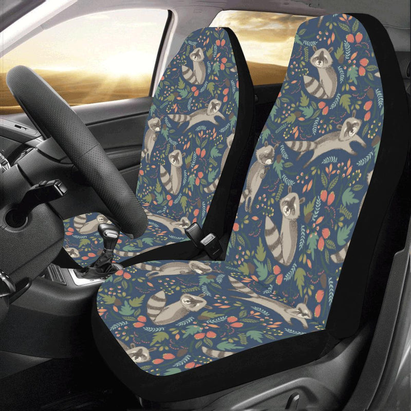 Raccoon Pattern Print Design A02 Car Seat Covers (Set of 2)-JORJUNE.COM