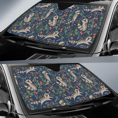 Raccoon Pattern Print Design A02 Car Sun Shades-JORJUNE.COM