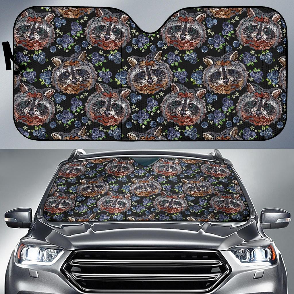 Raccoon Pattern Print Design A03 Car Sun Shades-JORJUNE.COM