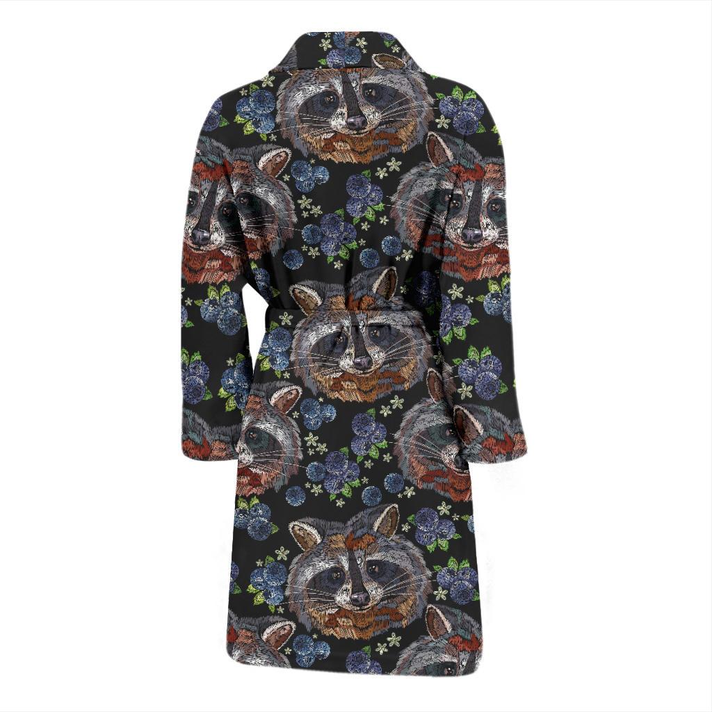 Raccoon Pattern Print Design A03 Men Bathrobe-JORJUNE.COM