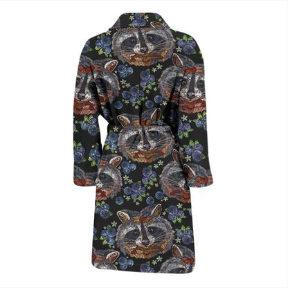 Raccoon Pattern Print Design A03 Men Bathrobe-JORJUNE.COM