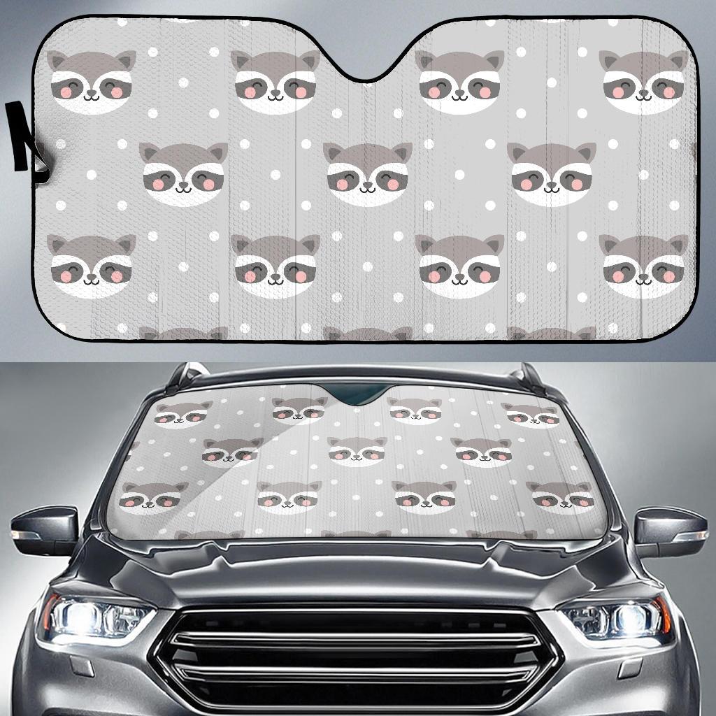 Raccoon Pattern Print Design A04 Car Sun Shades-JORJUNE.COM