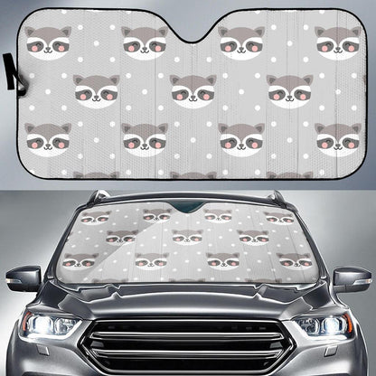 Raccoon Pattern Print Design A04 Car Sun Shades-JORJUNE.COM