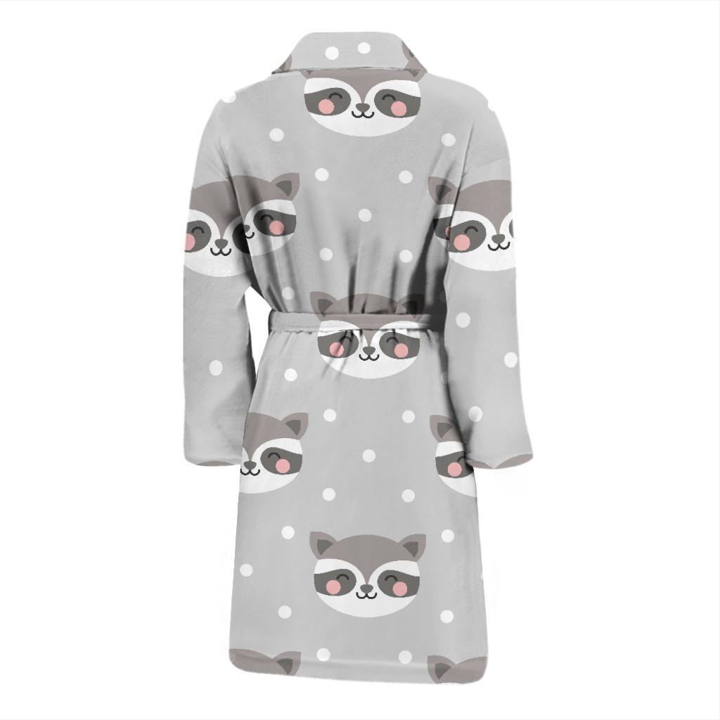 Raccoon Pattern Print Design A04 Men Bathrobe-JORJUNE.COM