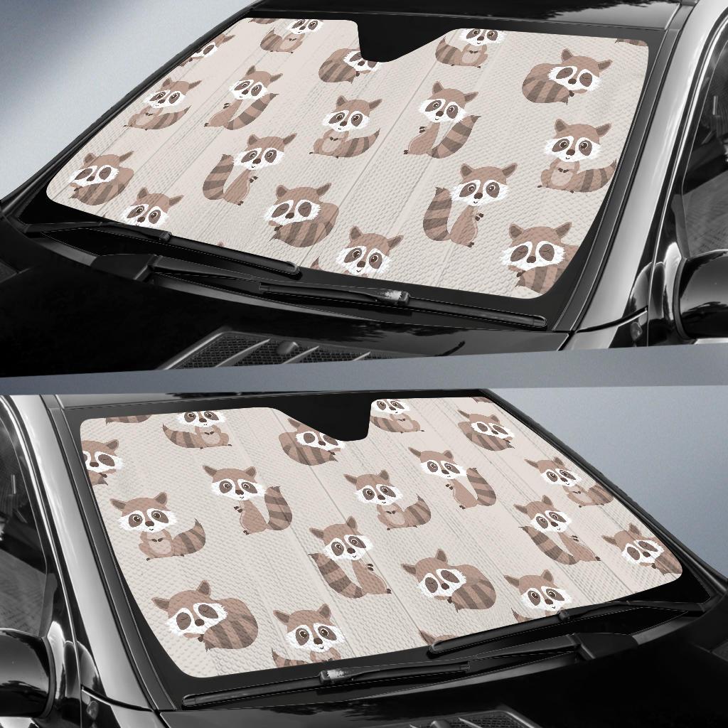 Raccoon Pattern Print Design A05 Car Sun Shades-JORJUNE.COM