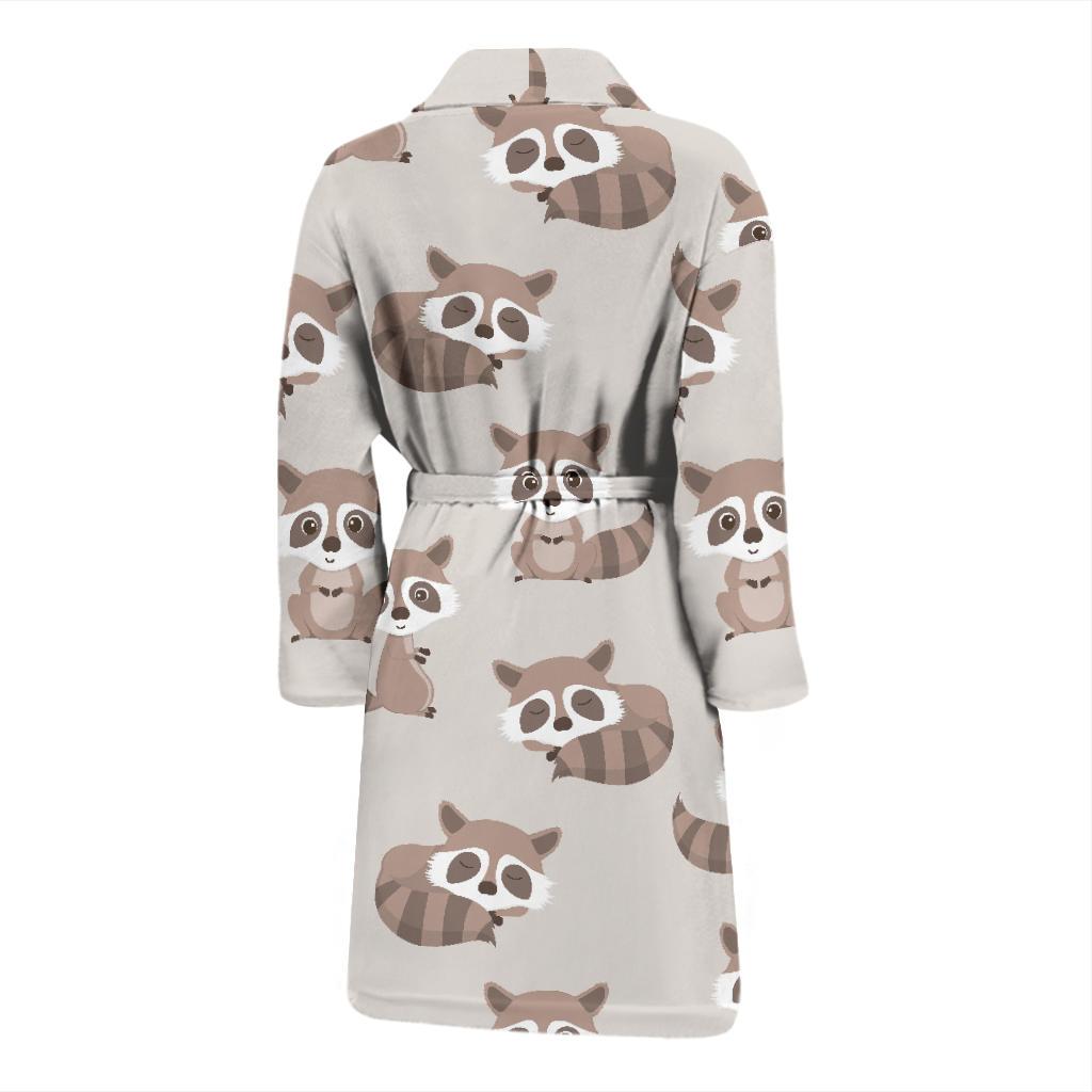 Raccoon Pattern Print Design A05 Men Bathrobe-JORJUNE.COM