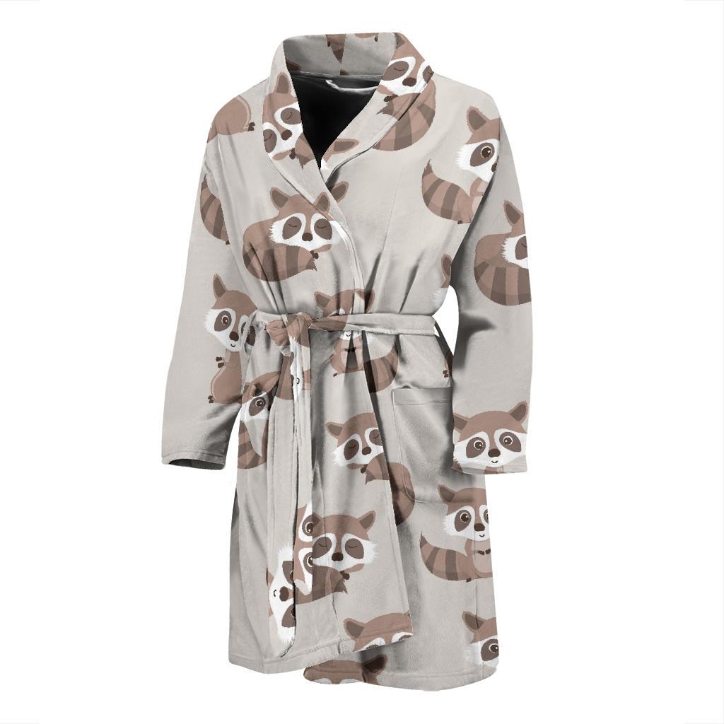 Raccoon Pattern Print Design A05 Men Bathrobe-JORJUNE.COM
