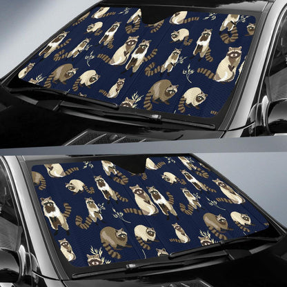 Raccoon Pattern Print Design A06 Car Sun Shades-JORJUNE.COM