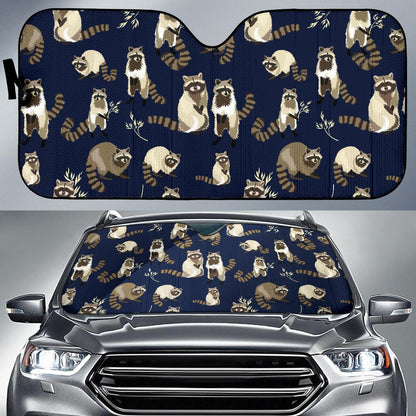Raccoon Pattern Print Design A06 Car Sun Shades-JORJUNE.COM