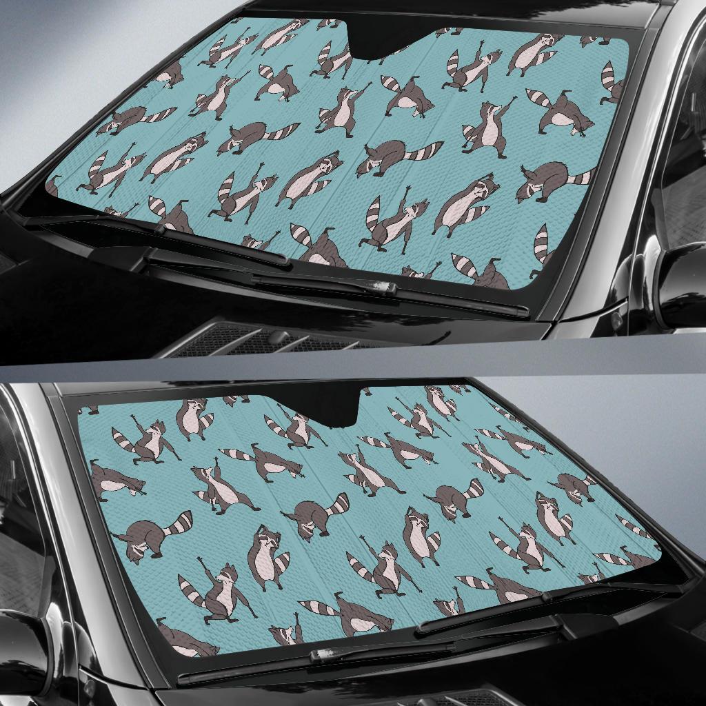 Raccoon Pattern Print Design A07 Car Sun Shades-JORJUNE.COM