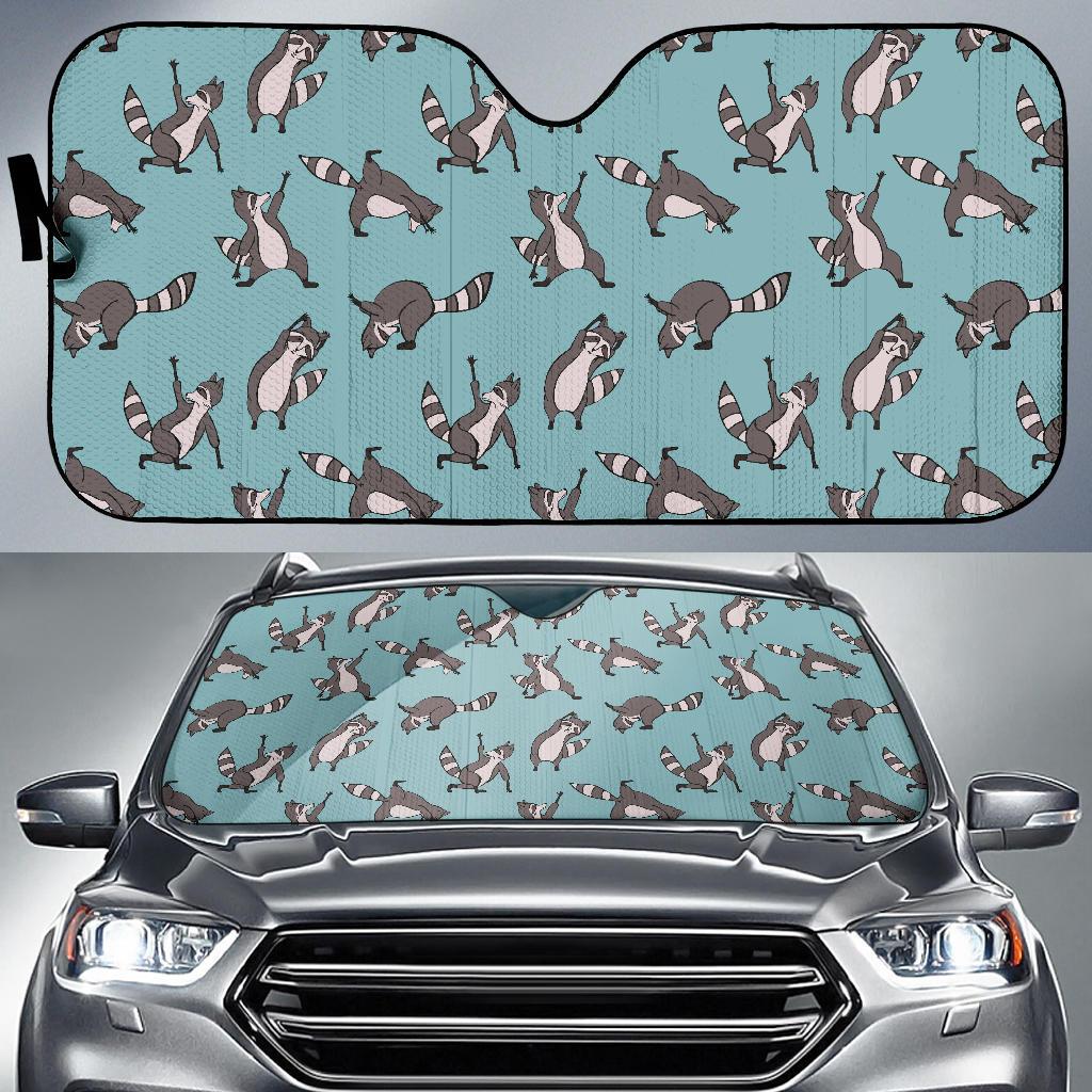 Raccoon Pattern Print Design A07 Car Sun Shades-JORJUNE.COM