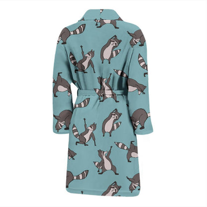 Raccoon Pattern Print Design A07 Men Bathrobe-JORJUNE.COM