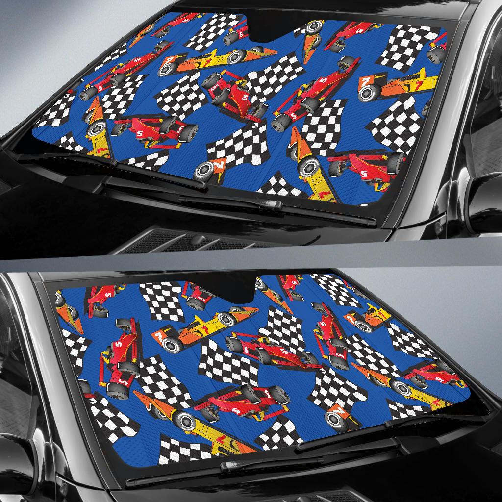 Racing Pattern Print Design A01 Car Sun Shades-JORJUNE.COM