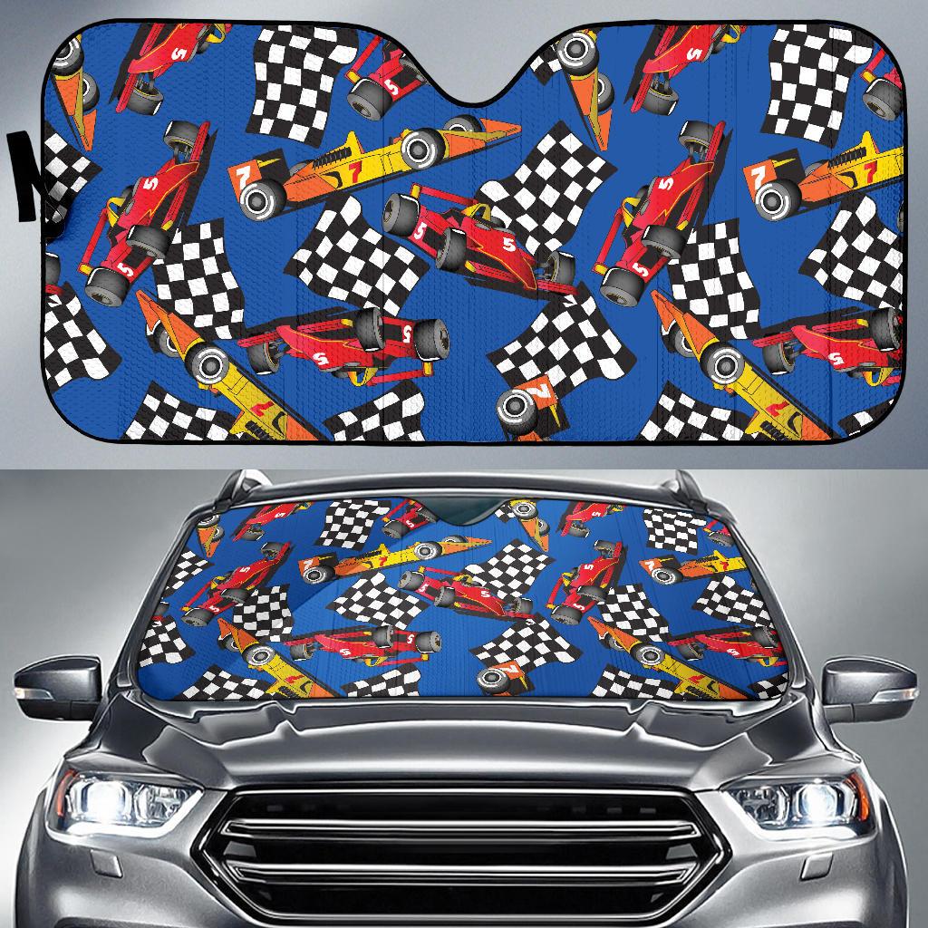 Racing Pattern Print Design A01 Car Sun Shades-JORJUNE.COM