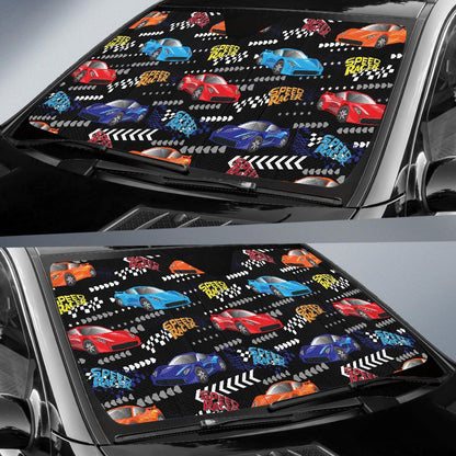 Racing Pattern Print Design A05 Car Sun Shades-JORJUNE.COM