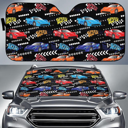 Racing Pattern Print Design A05 Car Sun Shades-JORJUNE.COM