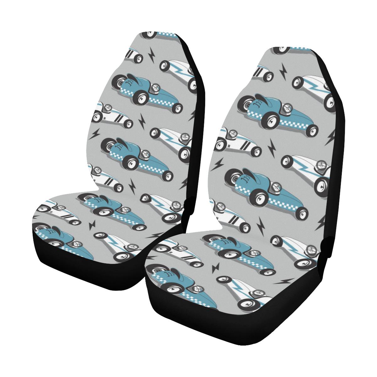 Racing Vintage Pattern Print Design A02 Car Seat Covers (Set of 2)-JORJUNE.COM